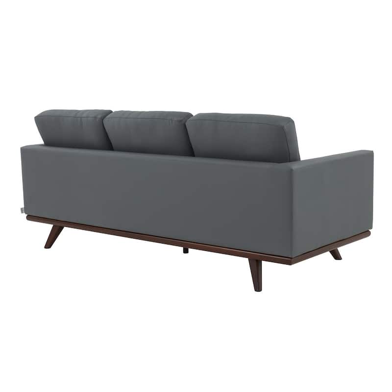Chester 3 Seater Mid-Century Modern Leather or Mesh Sofa Couch With Birch Wood Frame Armchair for Living Room Bedroom and Office