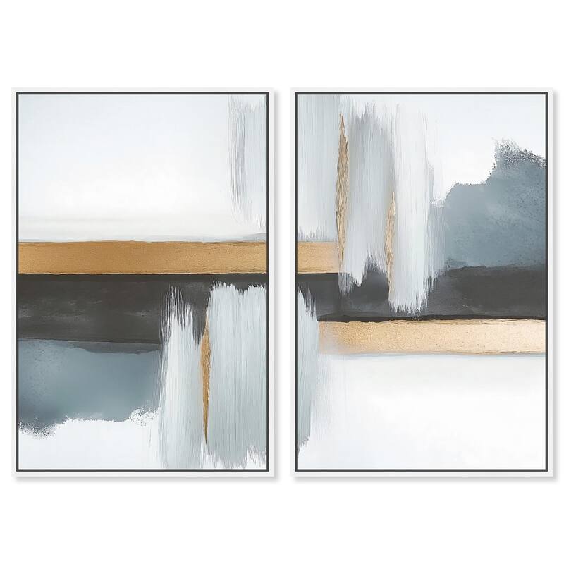 Azure Horizon II Canvas Set of 2 by Art Remedy - 20" x 30" - White
