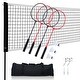 preview thumbnail 1 of 9, Portable Badminton Net Set with Rackets, Poles & Shuttlecocks