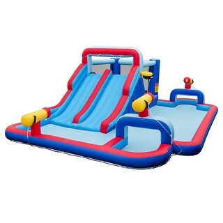 Costway Inflatable Water Slide Park Kids Bounce House Splash Pool - See Details