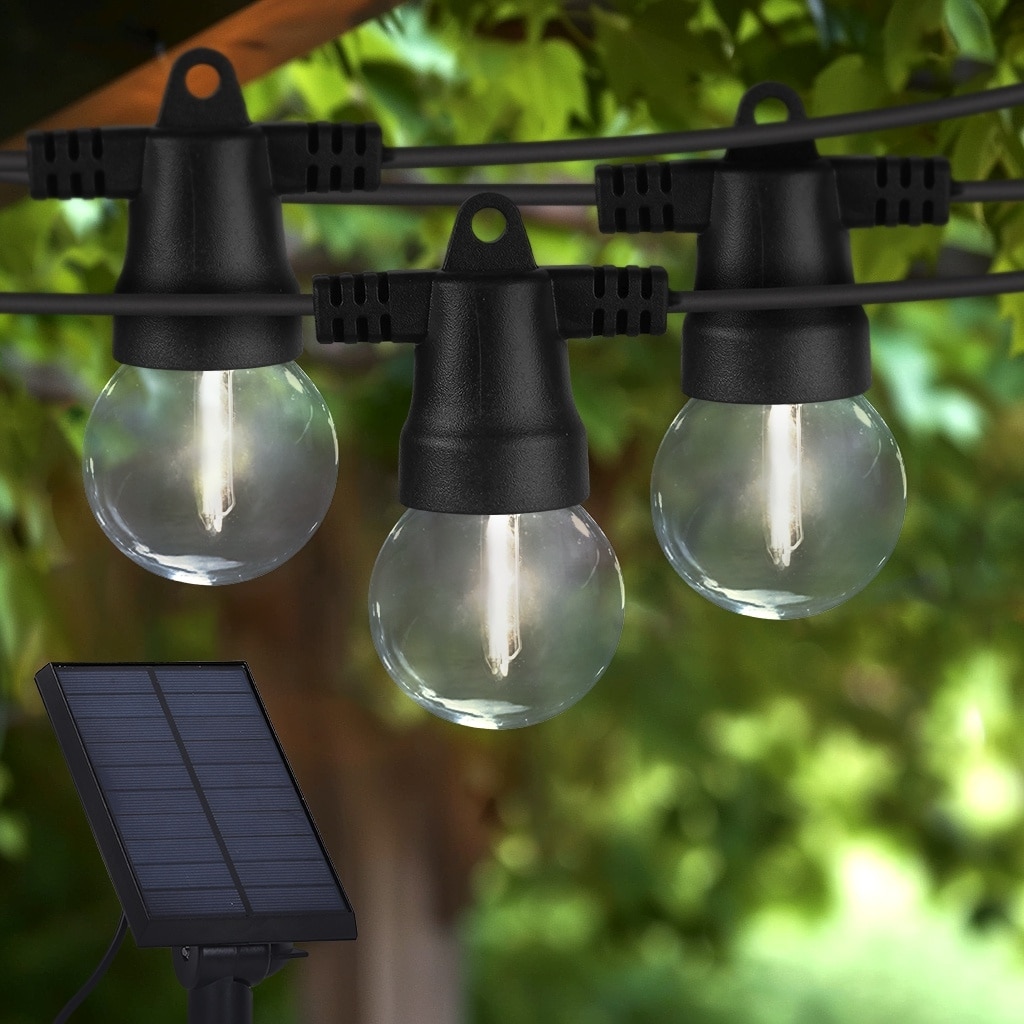 Brightech Ambience Pro 12-Light 27 ft. Outdoor Solar 1W 3000k LED G40 Globe Bulb String-Light