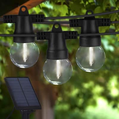 Brightech Ambience Pro 12-Light 27 ft. Outdoor Solar 1W 3000k LED G40 Globe Bulb String-Light