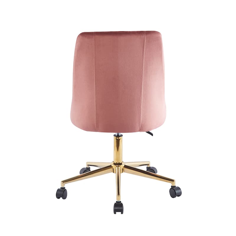 Porthos Home Rae Office Chair, Velvet Upholstery, Gold Chrome Legs