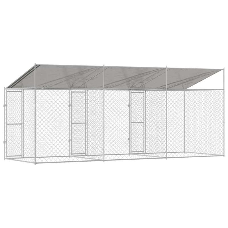 Dog Cage Silver 400/600/800 x 200 x 256 cm Galvanised Steel
