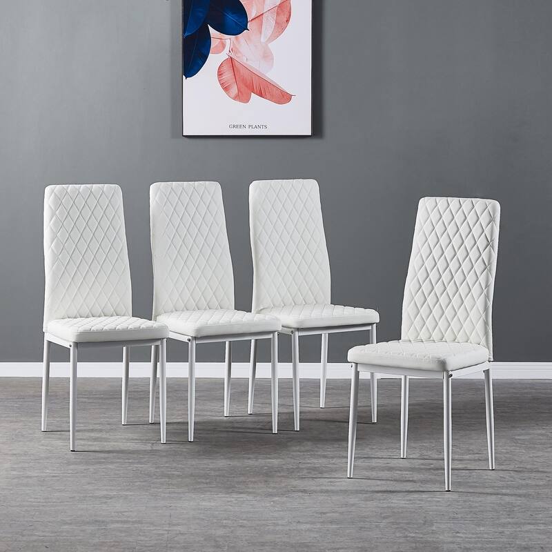 Modern Minimalist Fireproof Leather Dining Chair,Set of 6