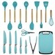 preview thumbnail 17 of 41, 19-piece Non-stick Silicone Assorted Kitchen Utensil Set Blue