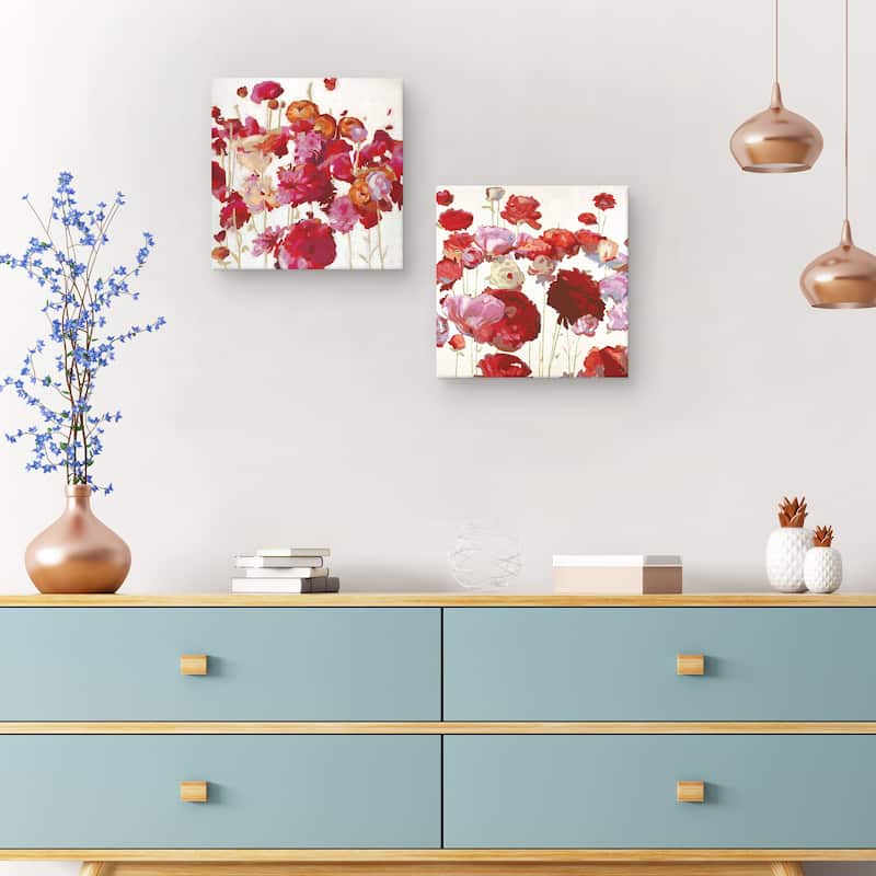 Red Floral Dream I-II by Randy Hibberd Canvas Art Prints