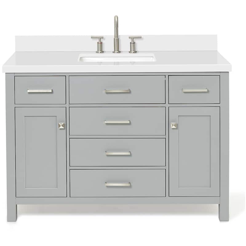 Ariel H049SWQRVO Bristol 49" Free Standing Single Rectangular Basin - Grey - Ash Finish