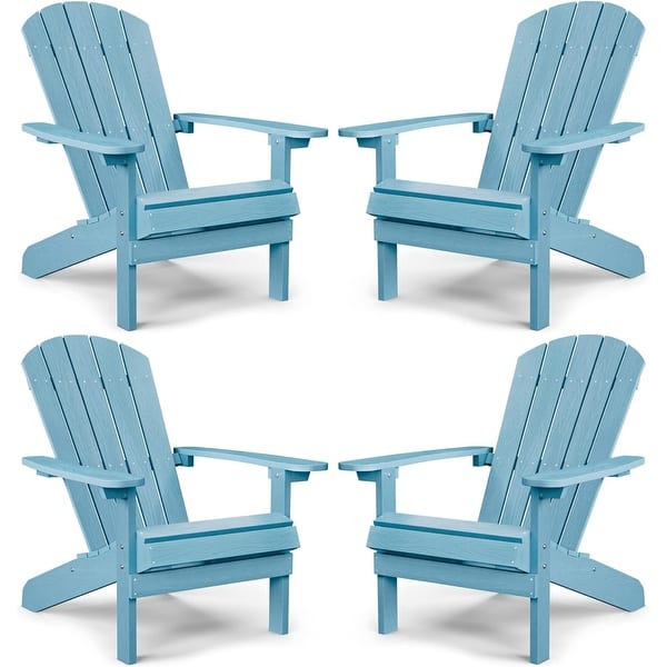 WINSOON All Weather HIPS Outdoor Plastic Adirondack Chairs Set of 4 On Sale Bed Bath Beyond 37422161