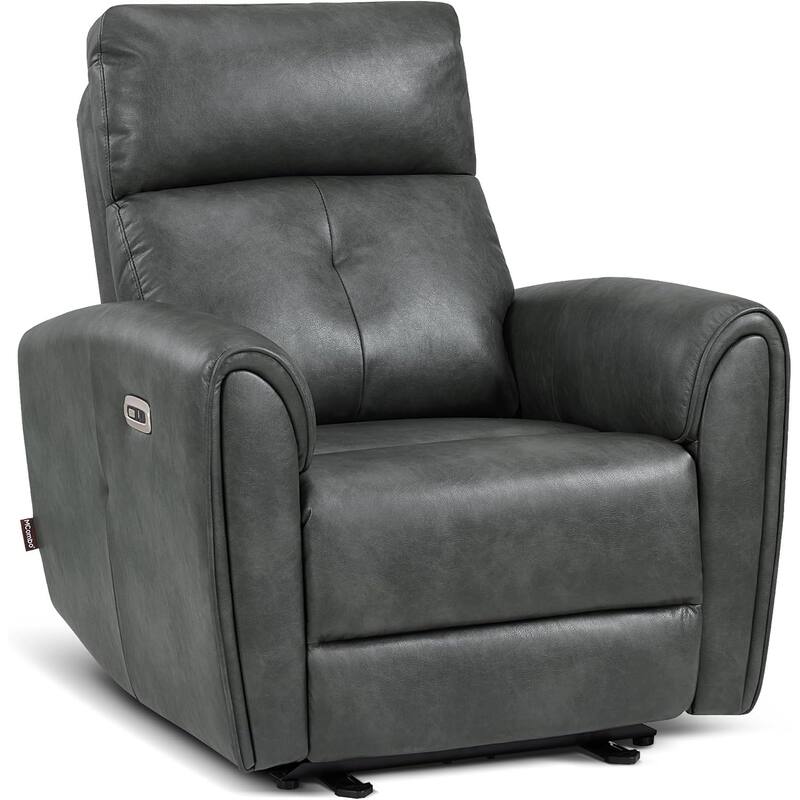 MCombo Power Small Recliners, Modern Zero Wall Hugger Recliners Chair with Lumbar Support, USB and Charging Ports, FSC Certified - Grey