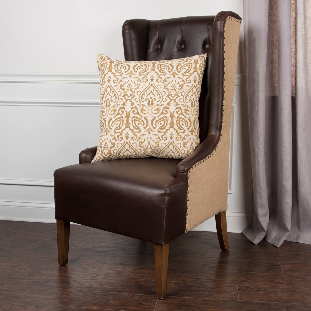 Rizzy Home Distressed Damask Print Throw Pillow