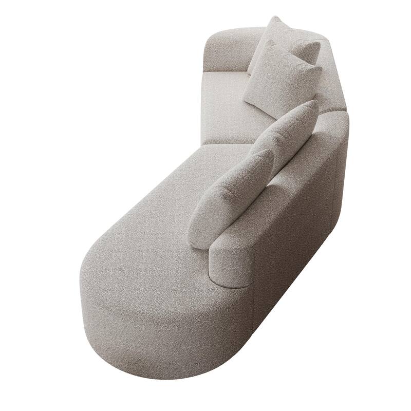 GDFStudio - Thalric Chenille 4-Seater Oversized Sectional Sofa with Pillows