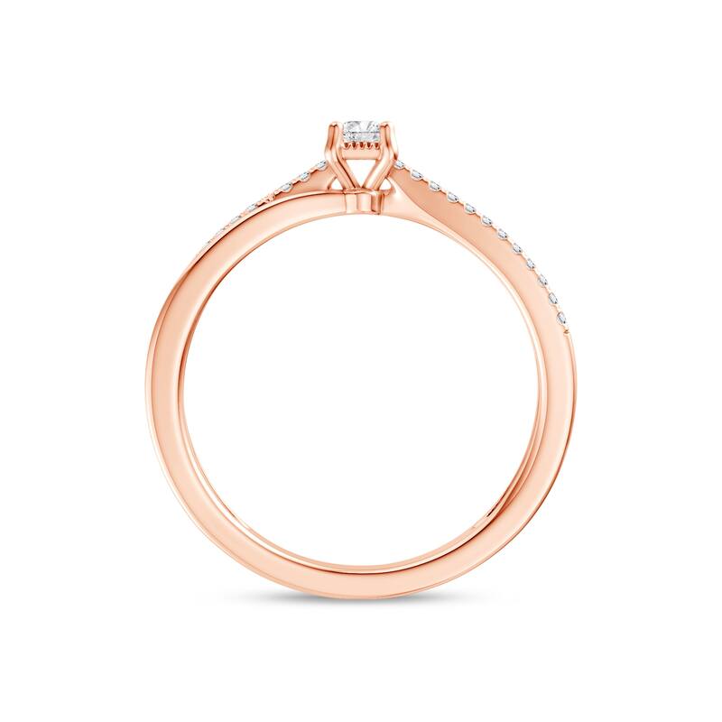 1/8ct TDW Diamond Split Shank Engagement Ring in 10K Rose Gold for Women