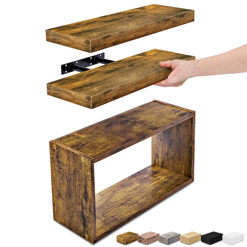 Sorbus Floating Shelves for Wall Set of 3 - 16"L X 5.5"W X 7.75H