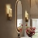 preview thumbnail 10 of 9, Modern Glam LED Flush Mount Textured Glass Wall Sconce Accent Bedroom Lighting - W4.7" x H9.1"