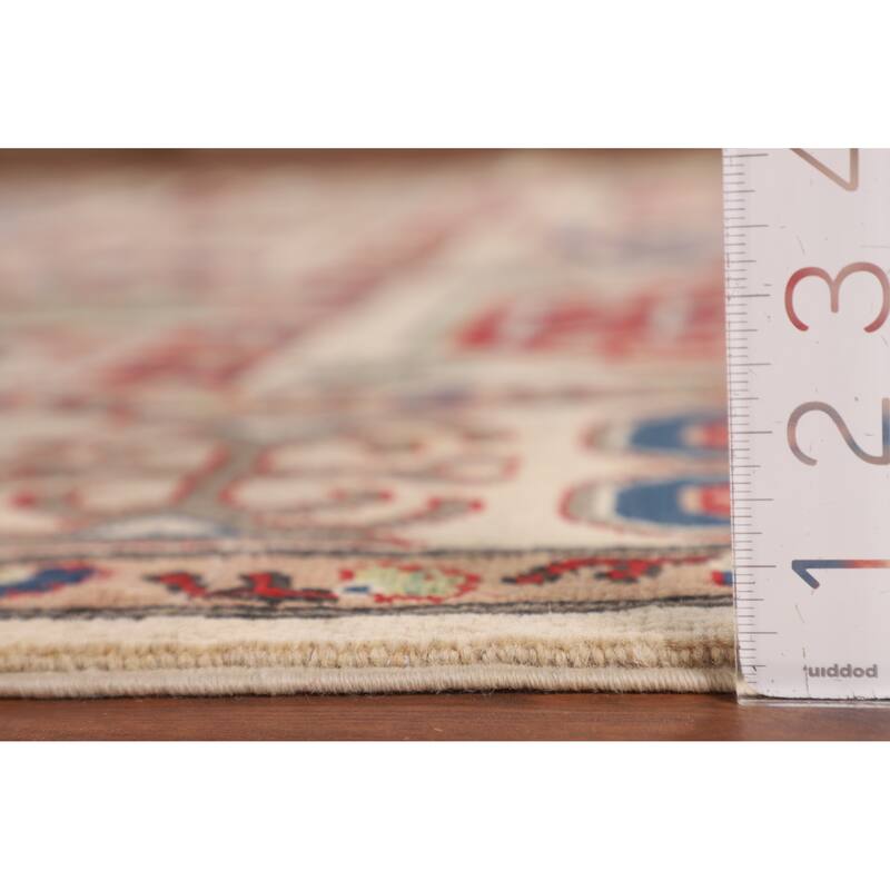 Traditional Beige Kazak Oriental Area Rug Hand-Knotted Wool Carpet - 6'6" x 9'6"