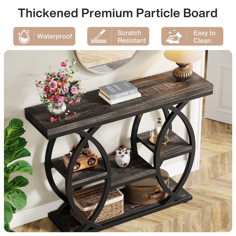 39.4" Console Table, 4-Tier Sofa Table Entryway Table for Small Spaces