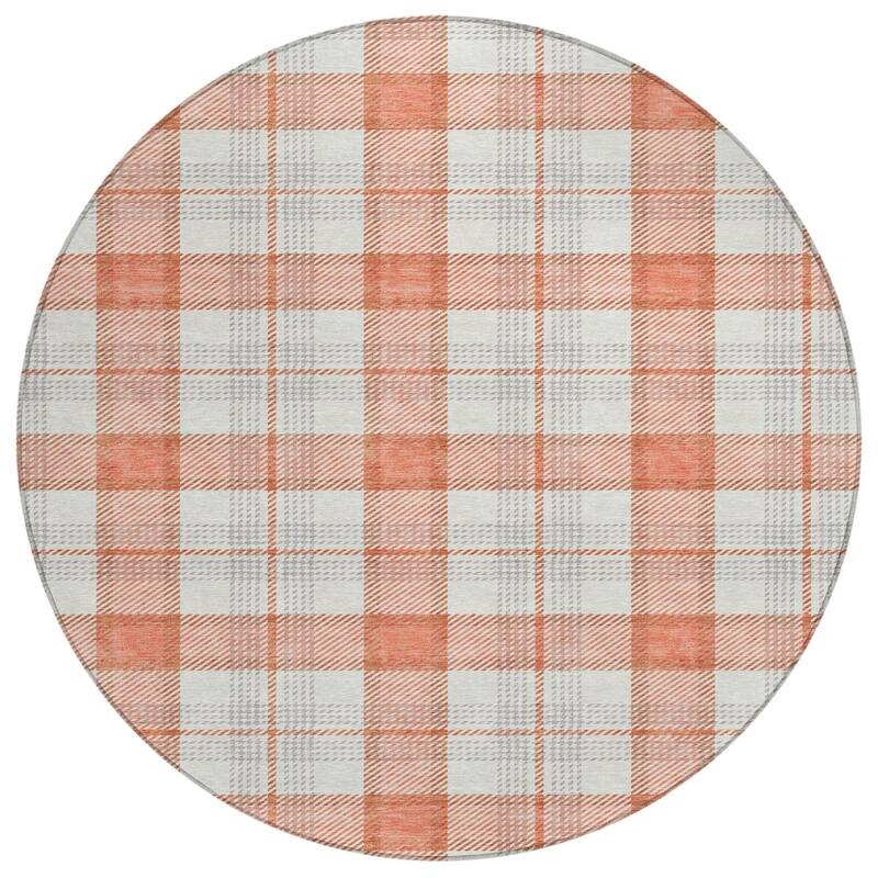 HomeRoots Plaid Transitional Rectangle Outdoor Rug