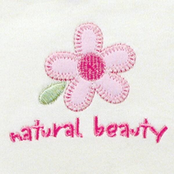 slide 1 of 1, Touched by Nature Baby Unisex Organic Cotton Bodysuits, Flower Ecru 6-9 Months - Flower Ecru