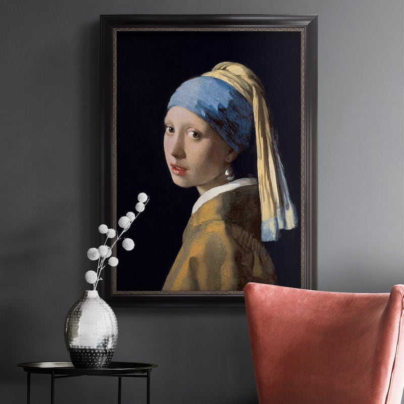 Girl with a Pearl Earring Premium Framed Canvas- Ready to Hang