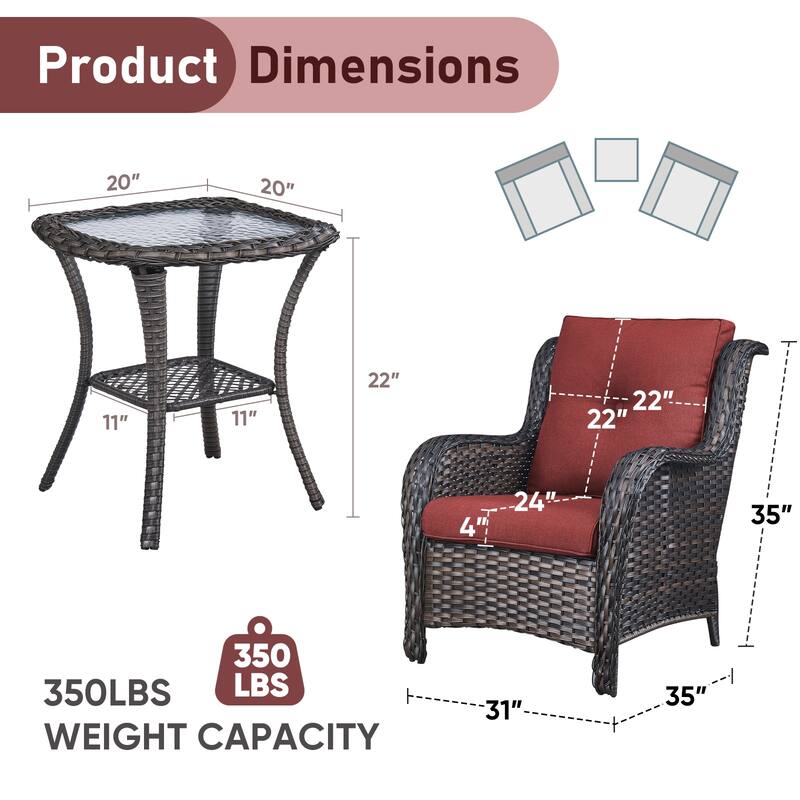 Outdoor Arm Chair with Cushion Rattan Chair
