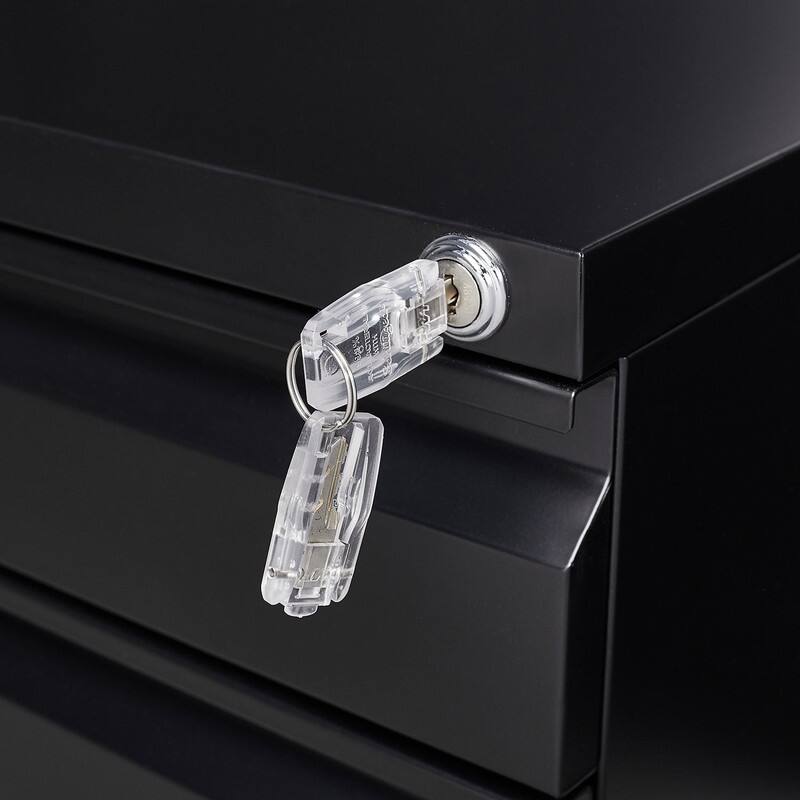 3-Drawer Lockable Rolling File Cabinet with Brakes - Legal/Letter Size, Requires Assembly