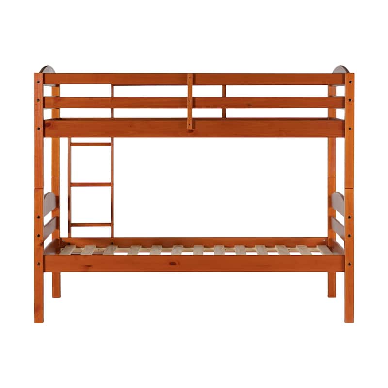 Walker Edison Solid Wood Convertible Twin-over-Twin Bunk Bed