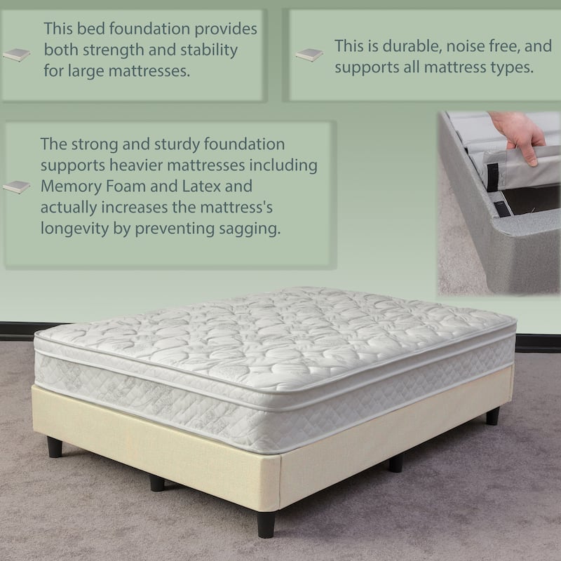 Onetan, 13” Platform Bed for Mattress with Leg, Beige