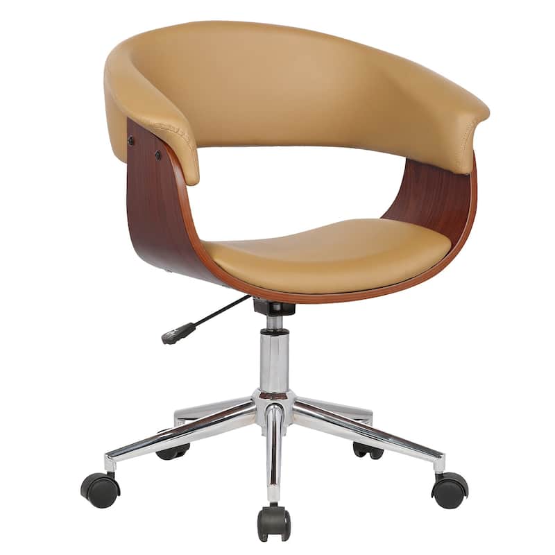 Carson Carrington Heby Faux Leather Mid-Century Office Chair - Camel