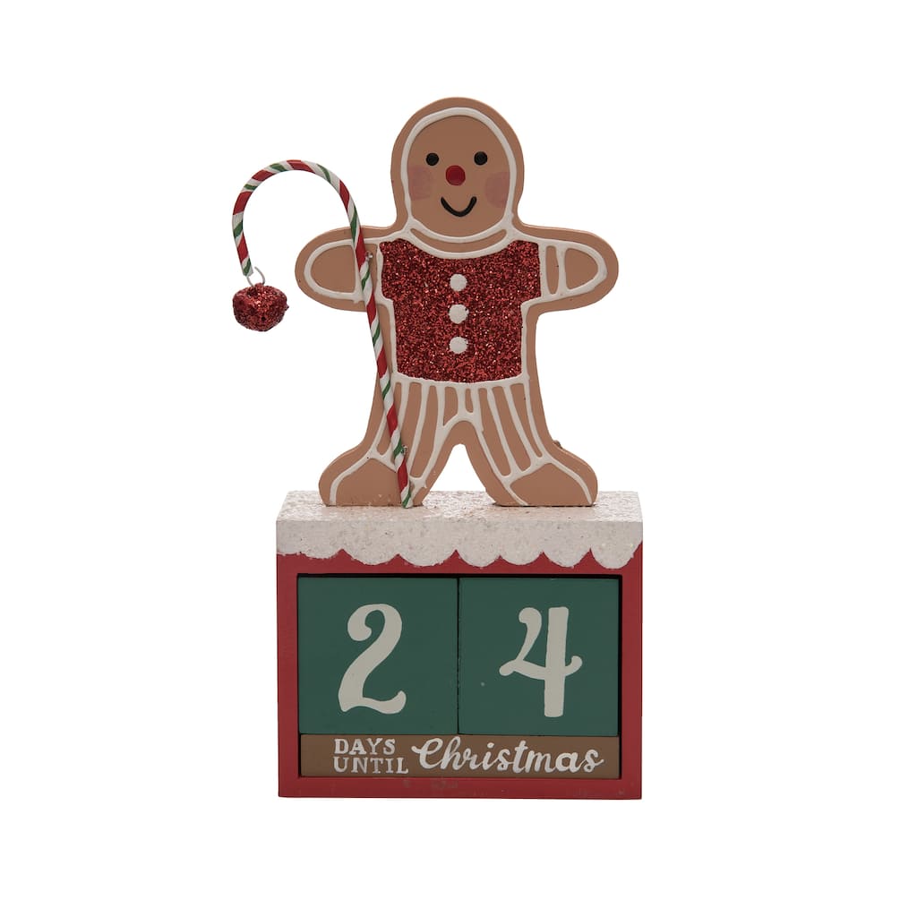 Transpac Wood 7.75 in. Multicolor Christmas Gingerbread Countdown Set of 3 - Multi