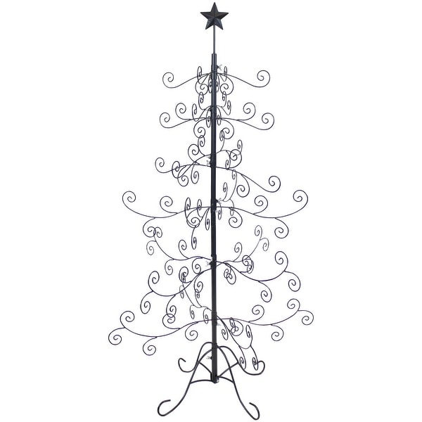 Sunnydaze Noelle Black Metal Christmas Ornament Tree 60 Inch