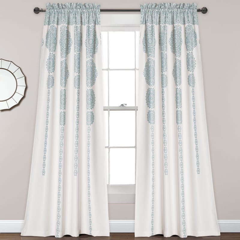 Lush Decor Stripe Medallion Room Darkening Curtain Panel Pair