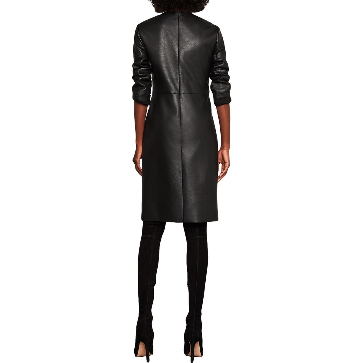 bcbg leather dress
