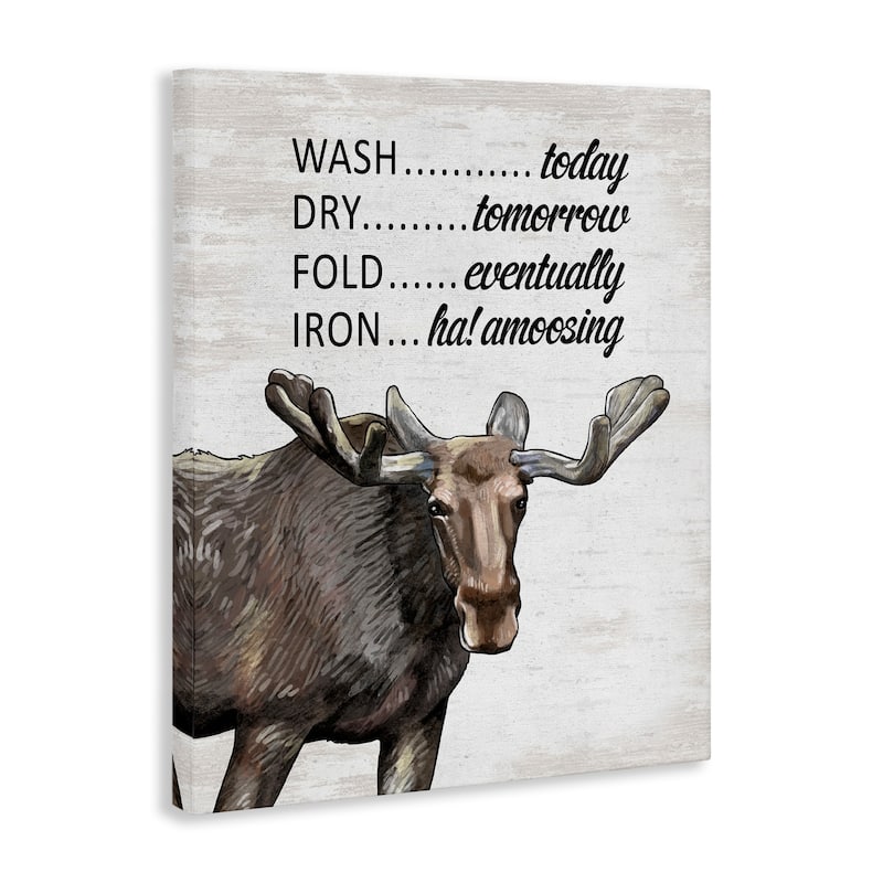 Stupell Funny No Ironing Laundry Canvas Wall Art Design By Lettered and Lined