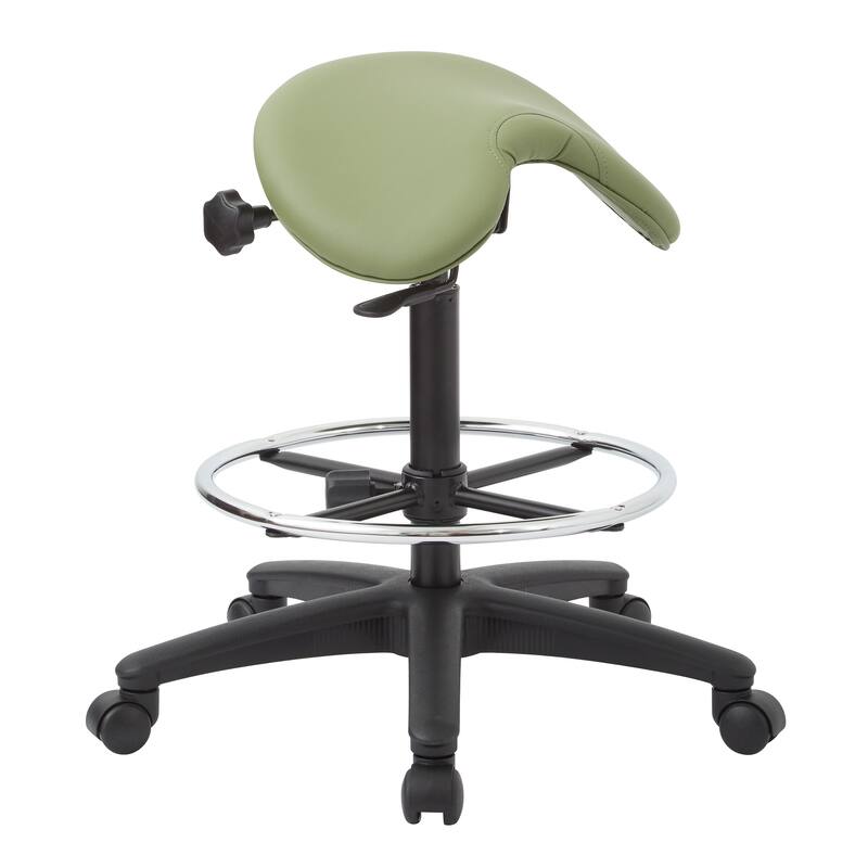 Backless Stool with Height-adjustable Saddle Seat - dillon sage