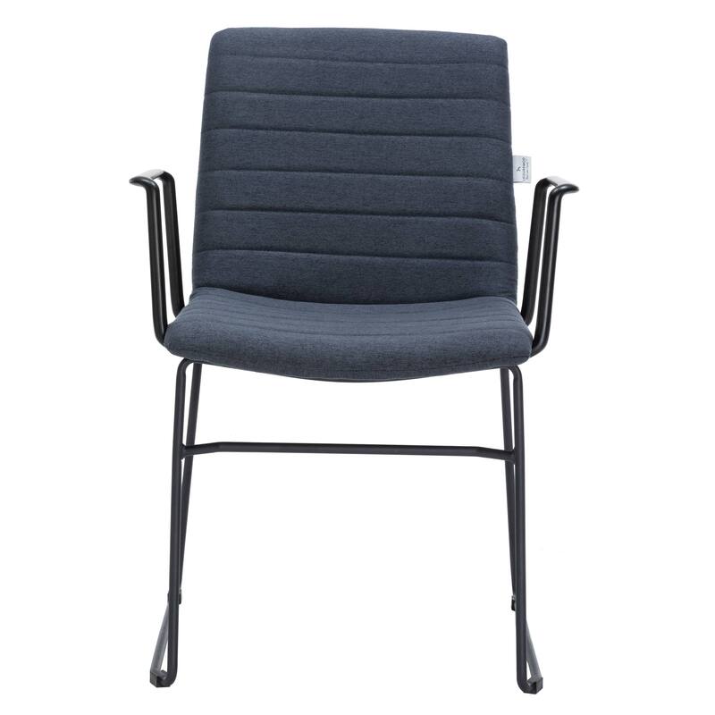 Zylar Ergonomic Guest Chair with Leather, Stainless Steel Base, High-Density Foam, Modern Design for Office or Waiting Room