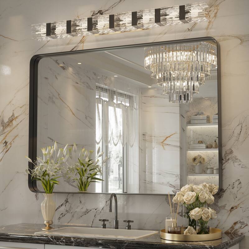 Wall Mirror Vanity Mirror Bathroom Mirror with Round Corner (1 Piece)