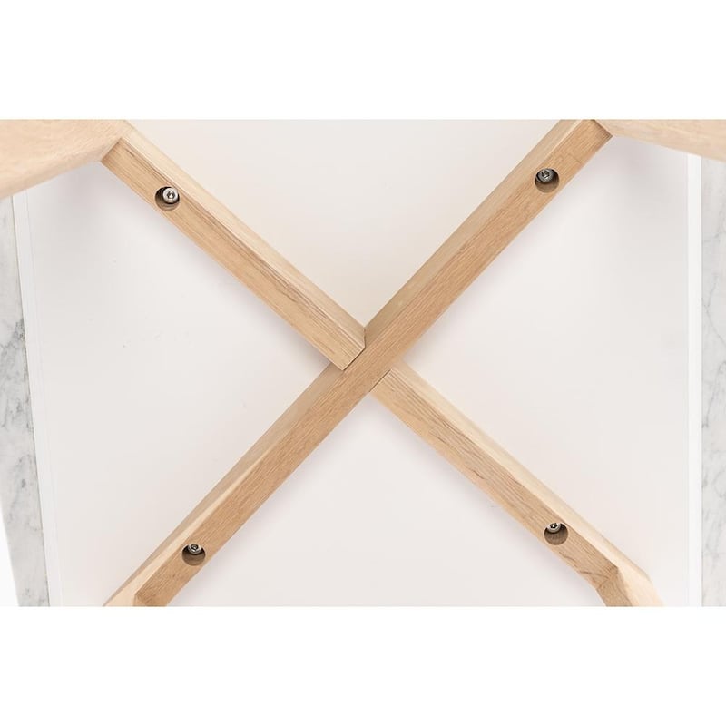 Carson Carrington Tangalund Rectangular Italian Carrara Marble Table - 21.5"L x 12"W x 17.5"H
