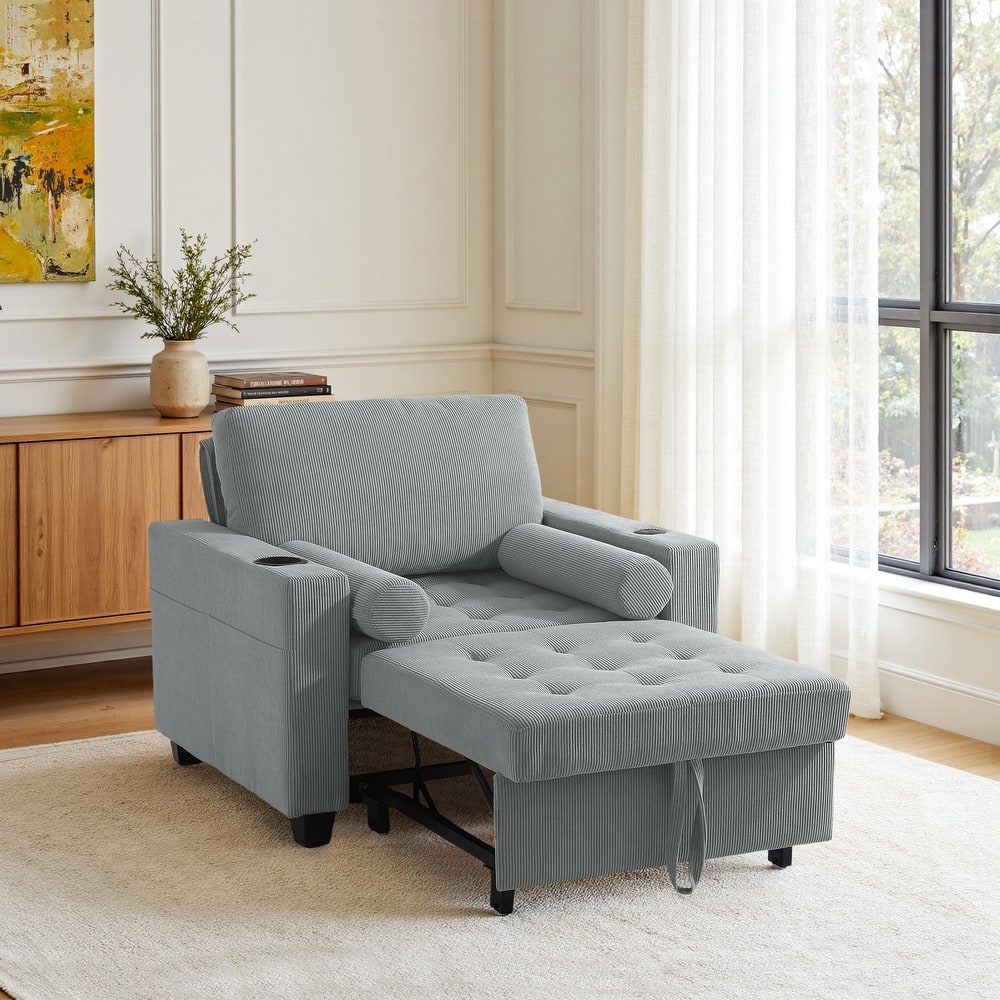 3-in-1 Adjustable Sleeper Sofa Bed Convertible Chair for Living Room