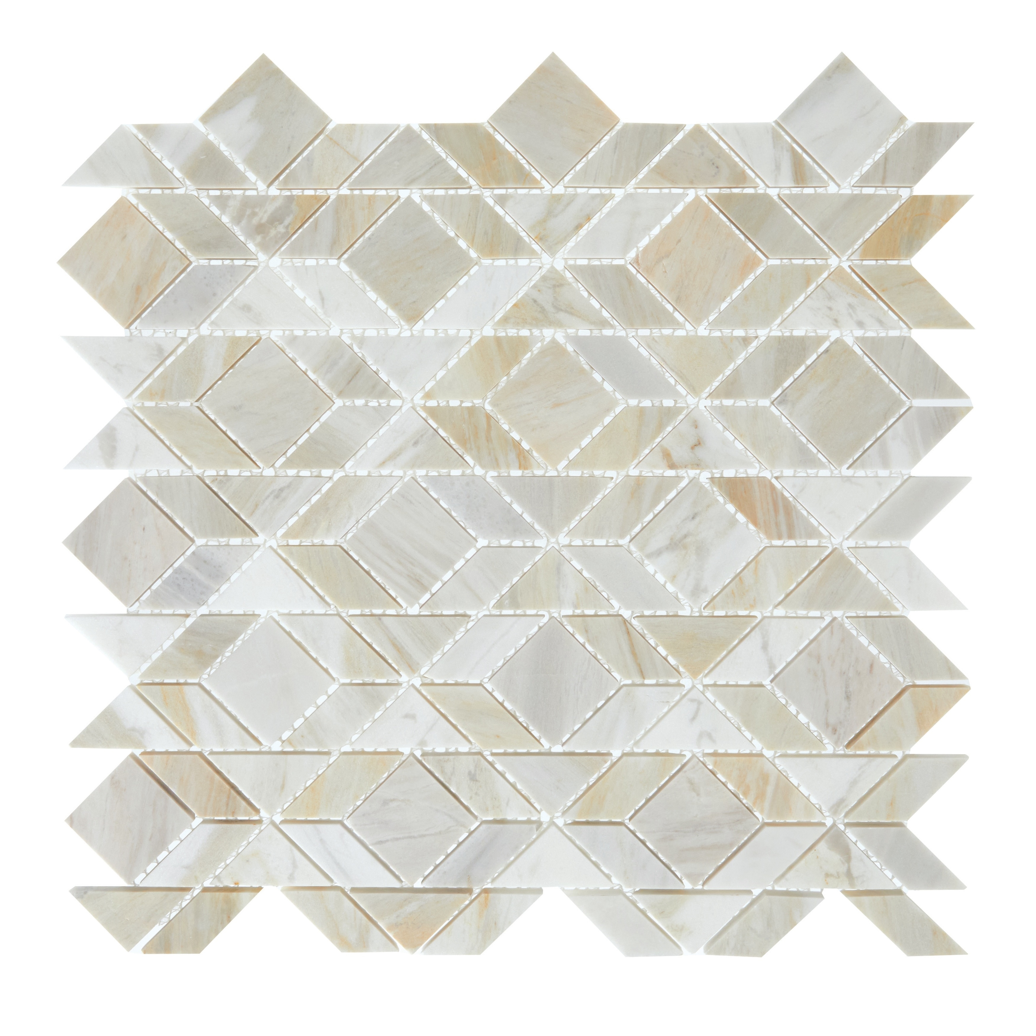 Daltile Pietra Divina Marble Natural Stone Framework Mosaic in Honed Namaste (10 PC Per Carton) (10.40 SQFT Per Carton)