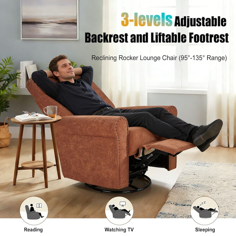 Heido 360 Degree Swivel Glider Manual Recliner Leisure Sofa Chair