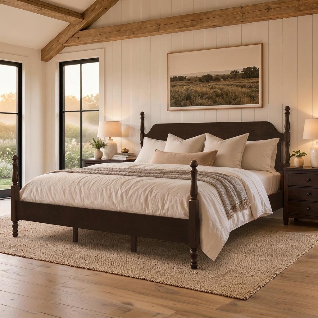 Wood Bed Frame with Under Bed Storage, Platform Bed Frame with Headboard, Easy Assembly, No Box Spring Needed