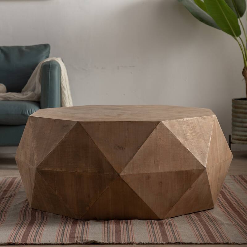 38"Three-dimensional Embossed Pattern Coffee Table
