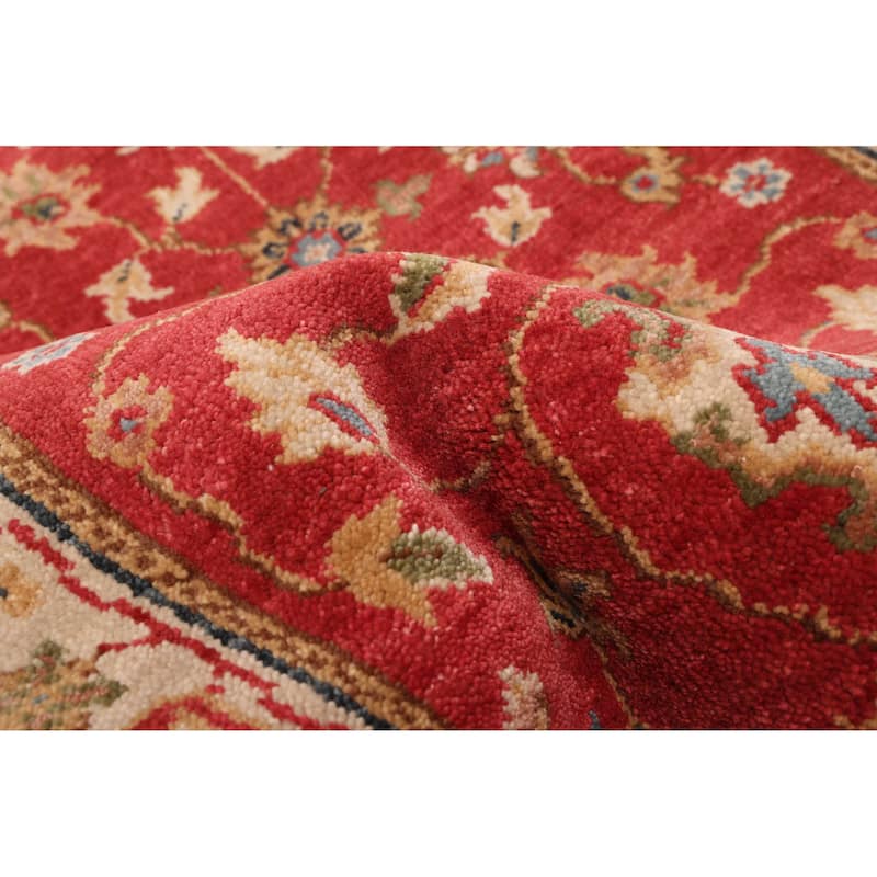 ECARPETGALLERY Hand-knotted Finest Oushak Red Wool Rug - 2'6 x 8'0