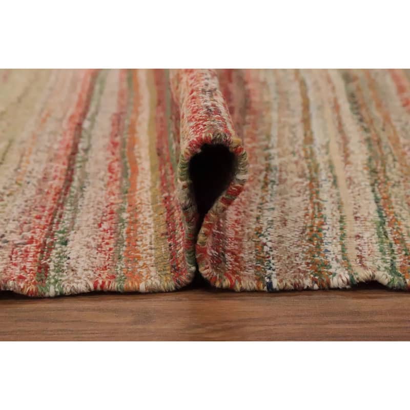 Hand Woven Oriental 100% Wool Carpet Southwestern Tribal Multi-Colored Kilim Area Rug - 9' 1'' X 5' 11''