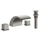 preview thumbnail 27 of 34, Double Handle Waterfall Bathroom Faucet with Pop-up Drain,Widespread 3 Hole Bathroom Sink Faucet Brushed Nickel