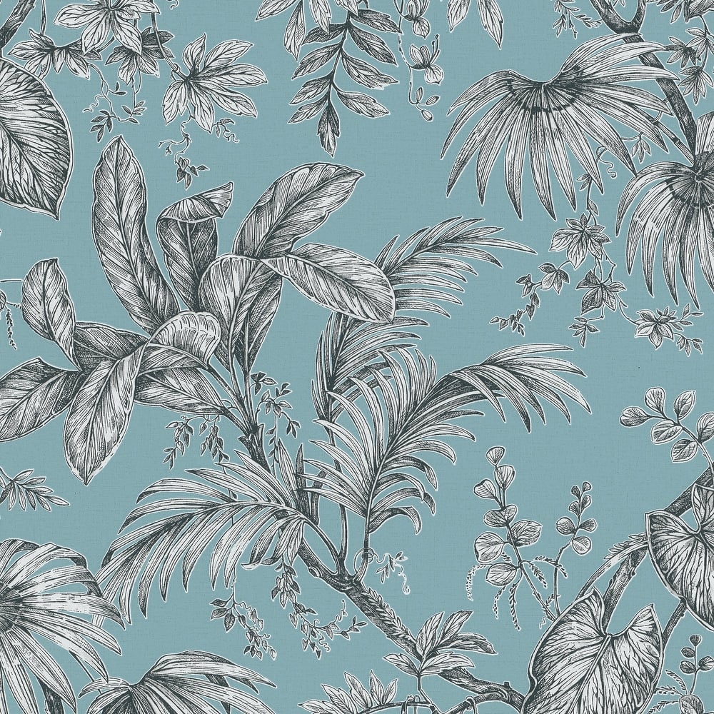 Galerie Wallcoverings Large Palm Leaves And Stems Vinyl on Non-woven Wallpaper Roll