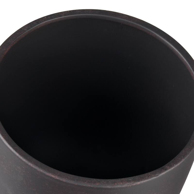Elk Home Booth Black Finish Earthenware 8 Inch Wide Vase