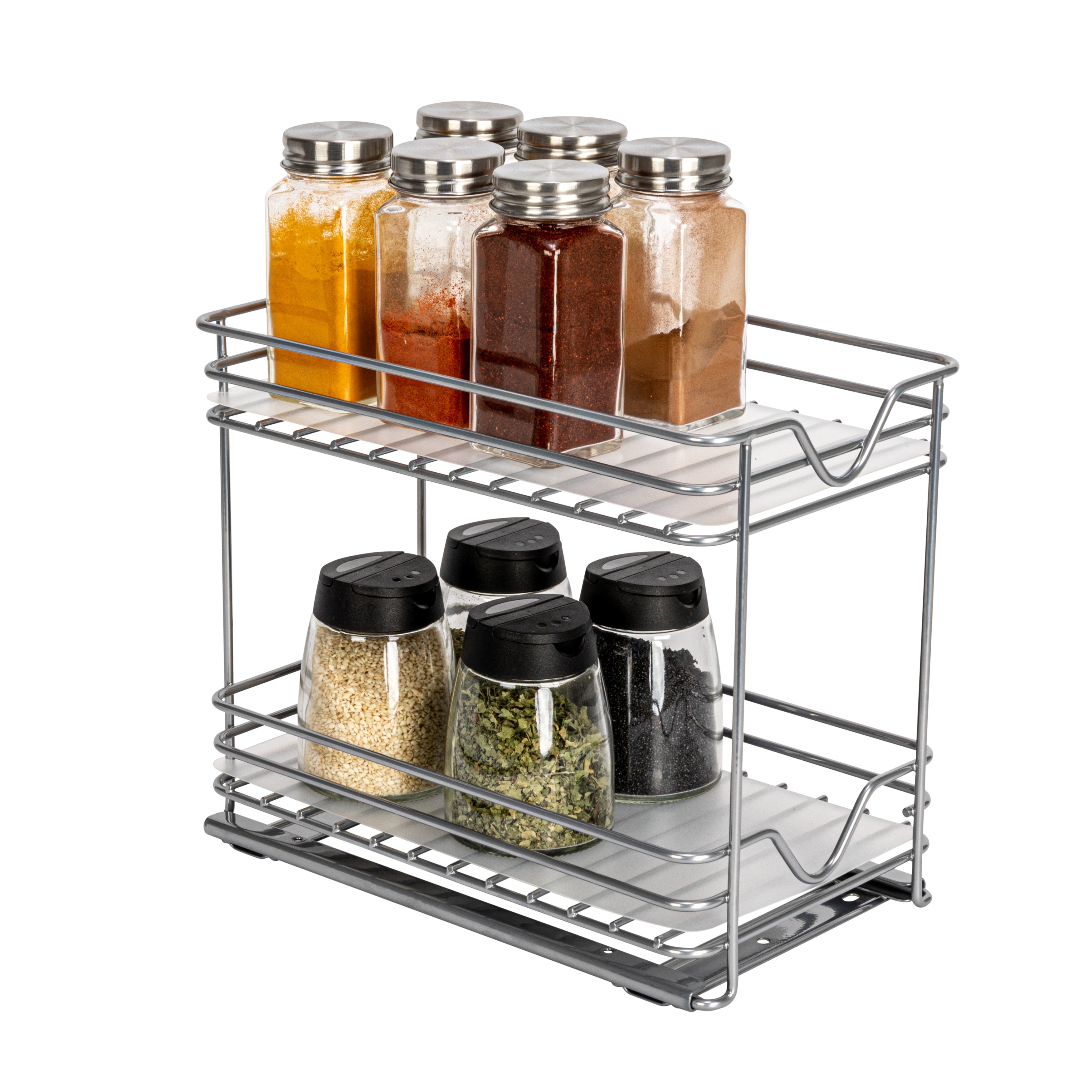 Household Essentials 15 2-Tier Pantry Organizer Nickel