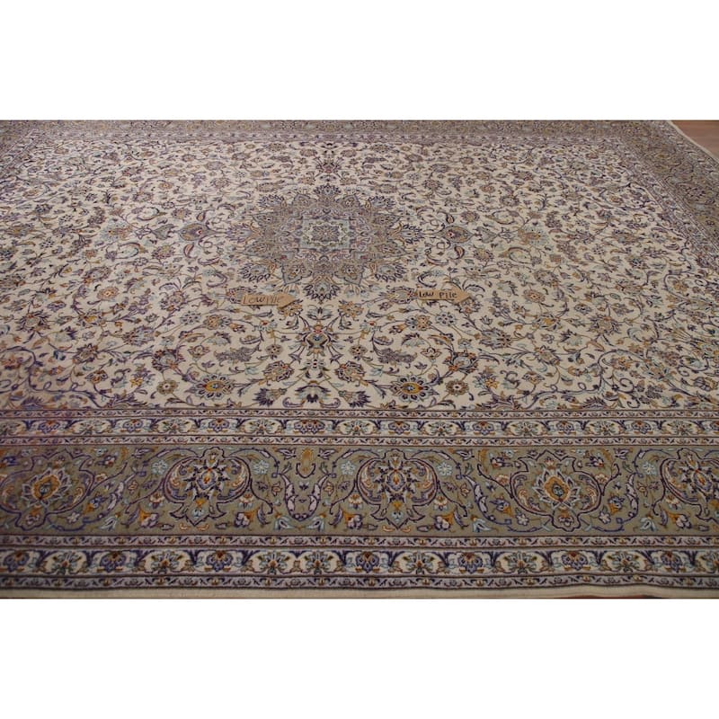 Traditional Kashan Persian Vintage Rug Bedroom Handmade Wool Carpet - 9'9" x 13'5"
